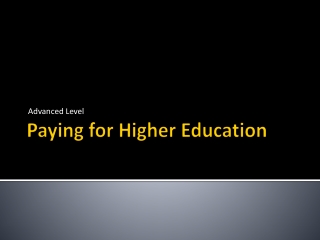 Paying for Higher Education