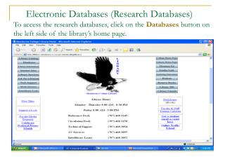 Electronic Databases (Research Databases)