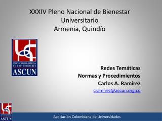 XXXIV Pleno Nacional de Bienestar Universitario Armenia, Quindío