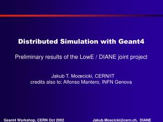 Distributed Simulation with Geant4
