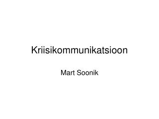 Kriisikommunikatsioon