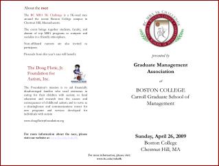 presented by Graduate Management Association at BOSTON COLLEGE