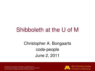 Shibboleth at the U of M