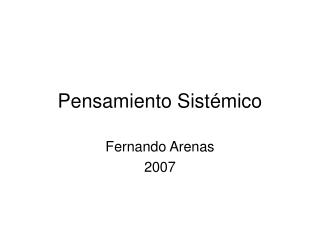 Pensamiento Sistémico