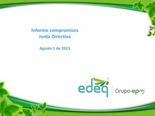 Informe compromisos Junta Directiva Agosto 1 de 2013