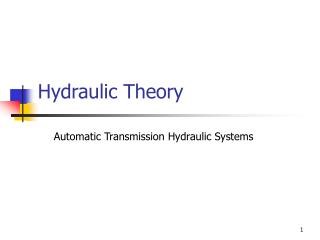 Hydraulic Theory