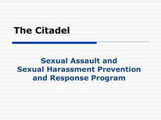 Sexual Assault and Sexual Harassment Prevention and Response Program