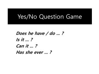Yes/No Question Game