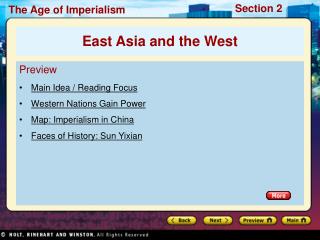 Preview Main Idea / Reading Focus Western Nations Gain Power Map: Imperialism in China