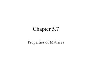 Chapter 5.7