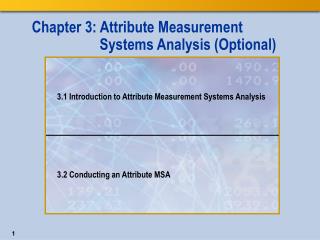 Chapter 3: Attribute Measurement Systems Analysis (Optional)