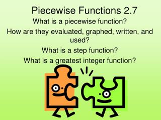Piecewise Functions 2.7