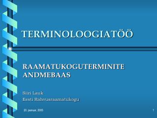 TERMINOLOOGIATÖÖ