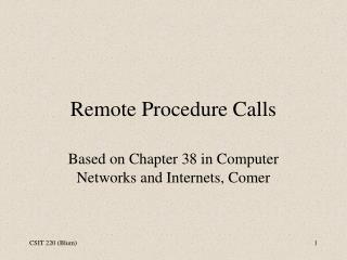 Remote Procedure Calls