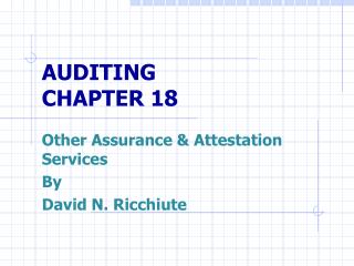 AUDITING CHAPTER 18