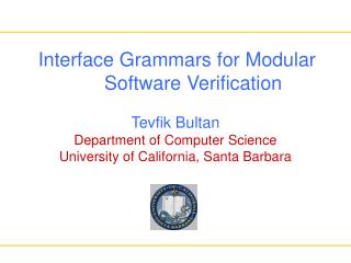 Interface Grammars for Modular Software Verification