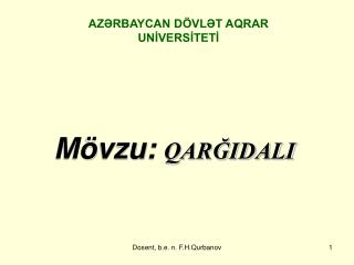 Mövzu: QARĞIDALI