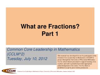 What are Fractions? Part 1