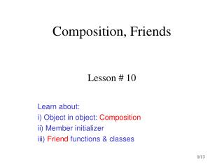 Composition, Friends