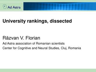 University rankings, dissected