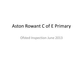 Aston Rowant C of E Primary