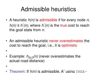 admissible heuristics