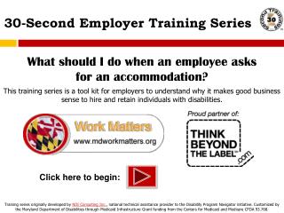 30-Second Employer Training Series