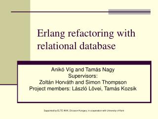 Erlang refactoring with relational database