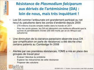 ECCMID 2013 – F. Nosten . Communication orale S328, actualisée