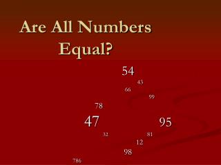 Are All Numbers Equal?