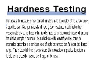 Hardness Tests