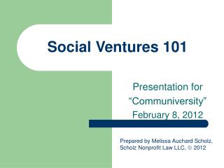 Social Ventures 101