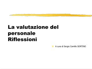 La valutazione del personale Riflessioni