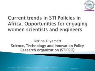 Bitrina Diyamett Science, Technology and Innovation Policy Research organization (STIPRO)