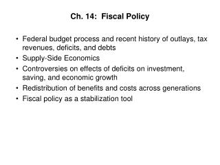 Ch. 14: Fiscal Policy