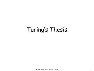 Turing’s Thesis