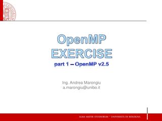 OpenMP EXERCISE part 1 – OpenMP v2.5