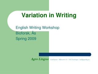 Variation in Writing