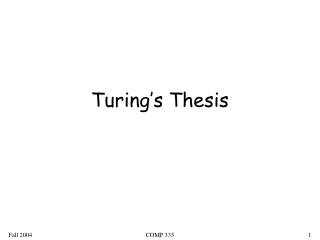 Turing’s Thesis