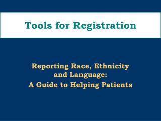 Tools for Registration