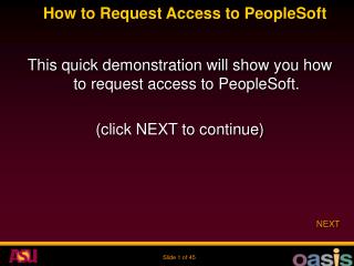 How to Request Access to PeopleSoft