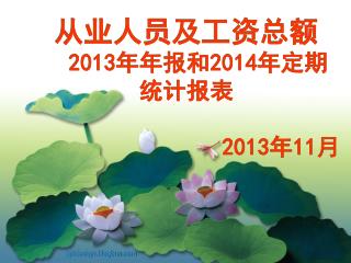 从业人员及工资总额 2013 年年报和 2014 年定期 统计报表 2013 年 11 月