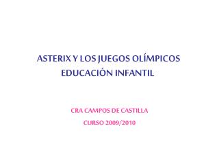 ASTERIX Y LOS JUEGOS OLÍMPICOS EDUCACIÓN INFANTIL