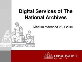 Digital Services of The National Archives