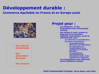 Développement durable : Commerce équitable en France et en Europe aussi