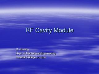 RF Cavity Module