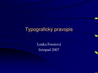 Typografický pravopis