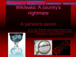 Wikileaks: A country's nightmare A person’s savior