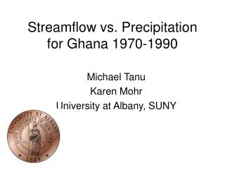Streamflow vs. Precipitation for Ghana 1970-1990
