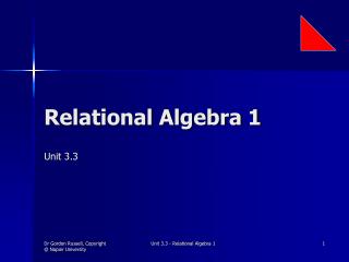 Relational Algebra 1